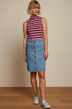 King Louie Tops & Shirts<Turtle Top Ocra Stripe Poppy Red