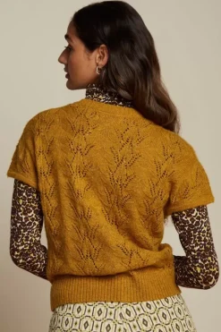 King Louie Vesten<V Button Top Farfalle Sunset Yellow
