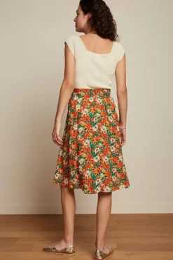 King Louie Rokken<Valeria Skirt Keylime Spicy Orange