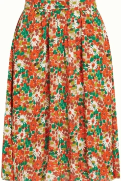 King Louie Rokken<Valeria Skirt Keylime Spicy Orange