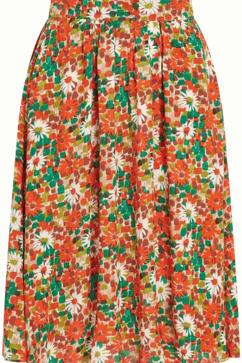King Louie Rokken<Valeria Skirt Keylime Spicy Orange