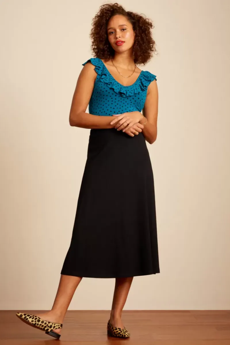 King Louie Tops & Shirts<Vicky Ruffle Top Farola Bay Blue