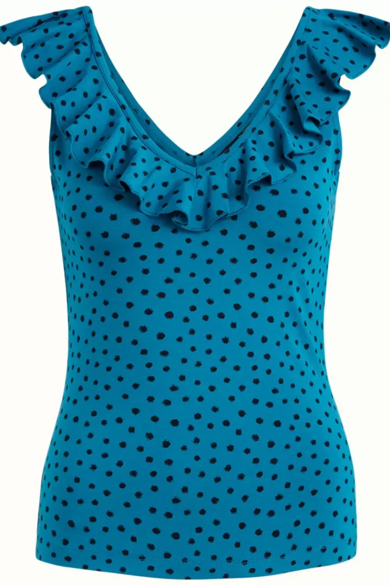 King Louie Tops & Shirts<Vicky Ruffle Top Farola Bay Blue