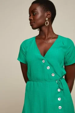 King Louie Jurken<Zuma Wrap Short Dress Sandy Amber Green