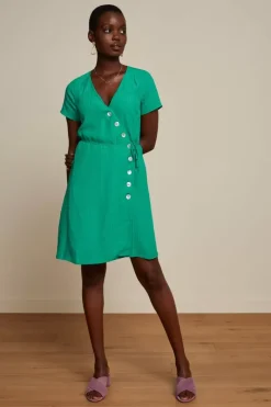 King Louie Jurken<Zuma Wrap Short Dress Sandy Amber Green